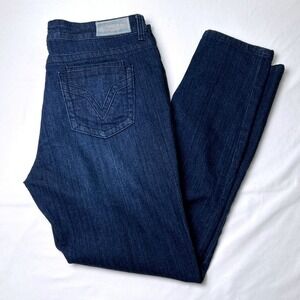 VGS Jeans Womens Distressed Roll Up Skinny Jeans Size 12 Dark Wash Denim Indie